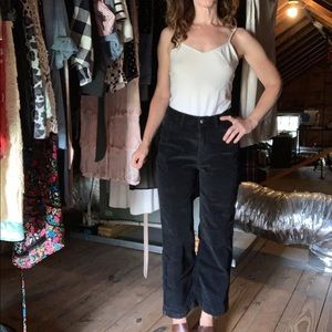 Wide Leg Cropped Corduroy Pants